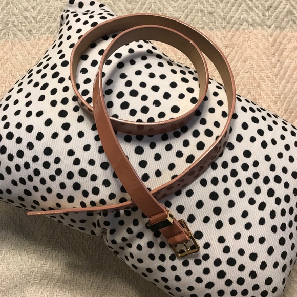J. Crew Light Pink Patent Leather Belt - Sz M - Picture 1 of 4